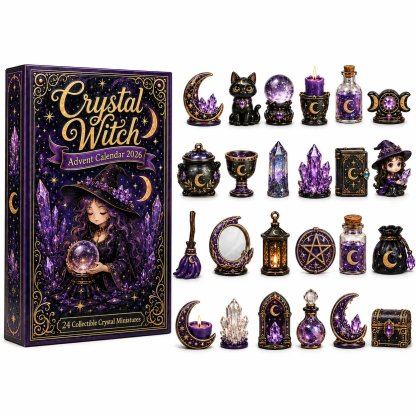 ⏳ Last Day 49% OFF – 🔮 2026 Crystal Witch Advent Calendar | 24 Days of Mystical Miniatures, Crystal-Inspired Surprises & Witchy Fantasy Charm ✨ - 2D Flat Acrylic