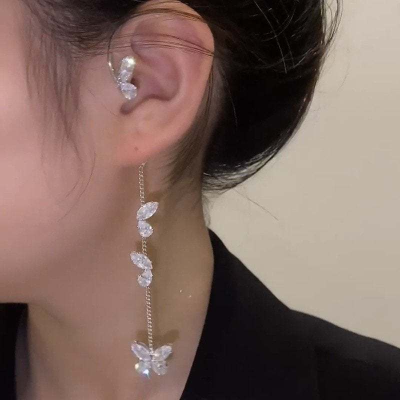 Crystal butterfly wing earrings