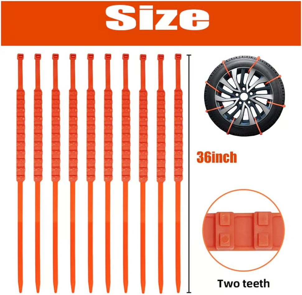 Tire traction strap dimensions and package details