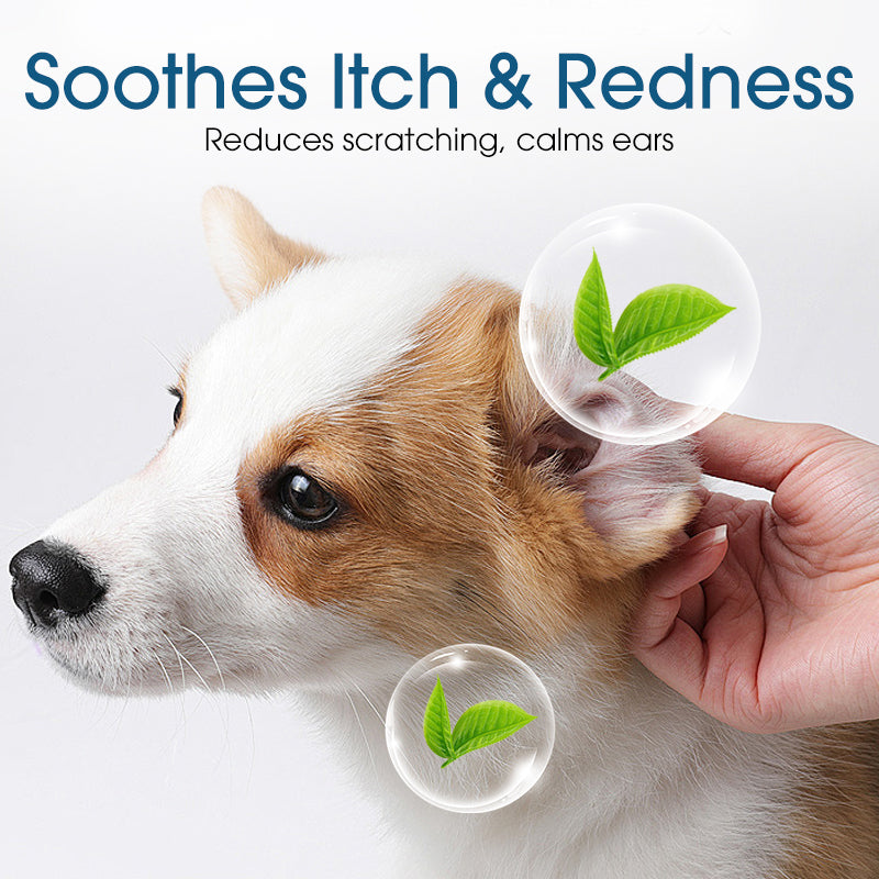 Pet ear cleaner for wax dirt and odor cleanup
