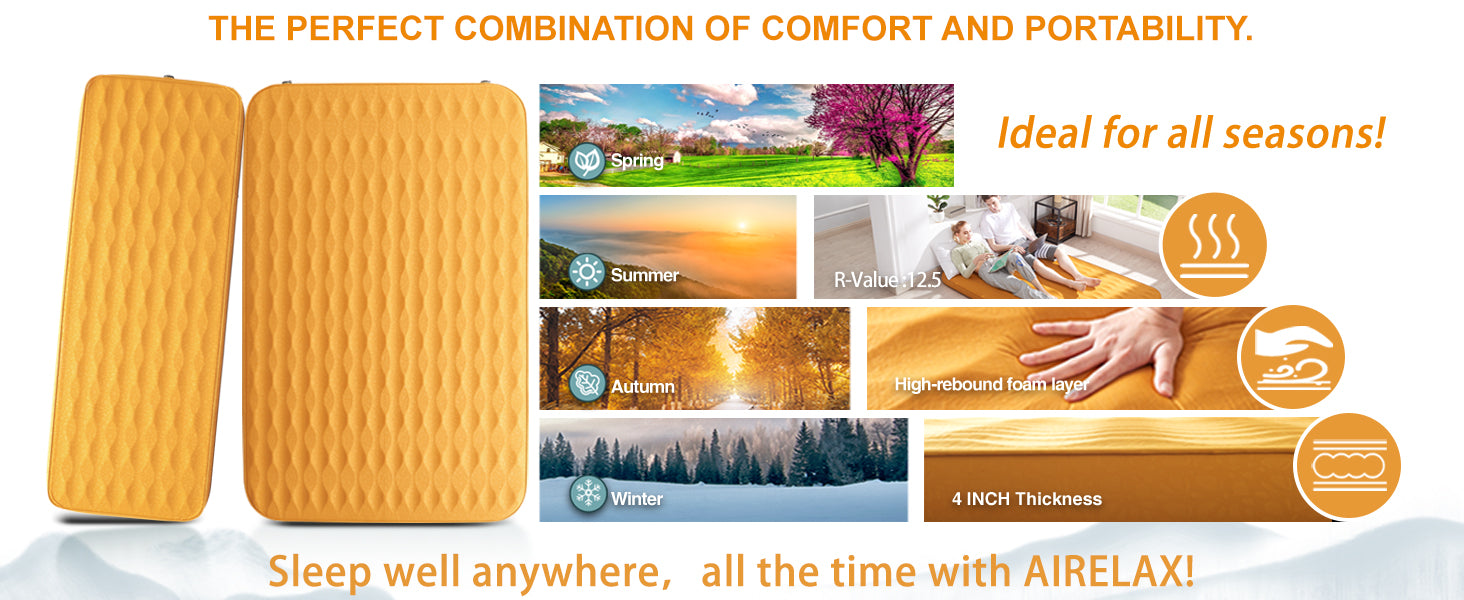 Self Inflating Camping Sleeping Pad Mattress