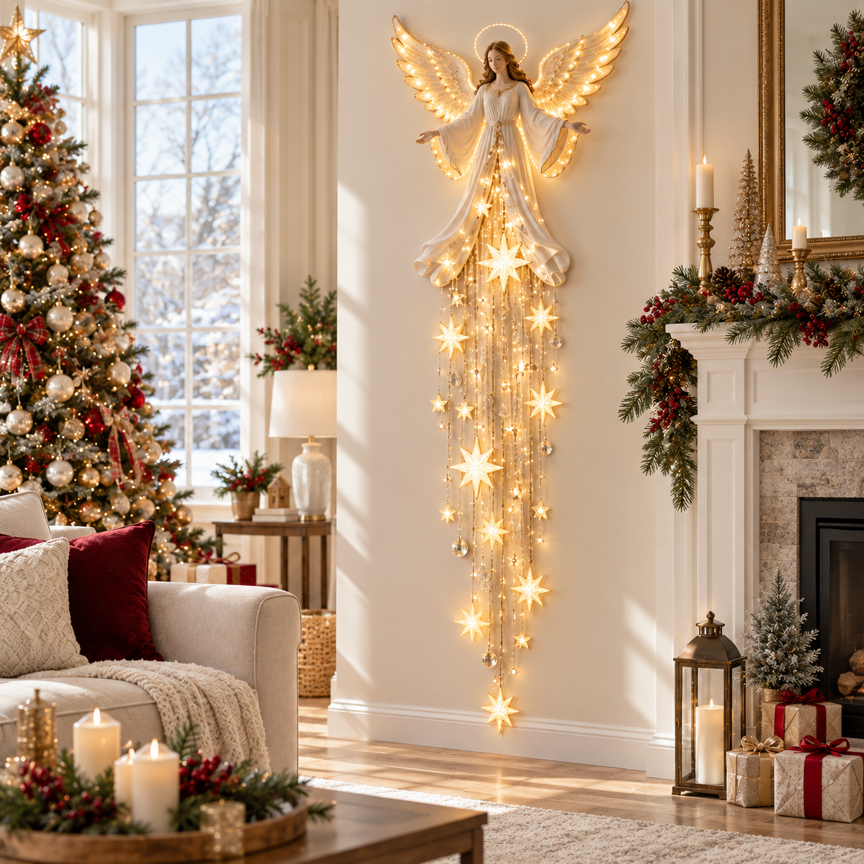 Angel Starfall Christmas Living Room