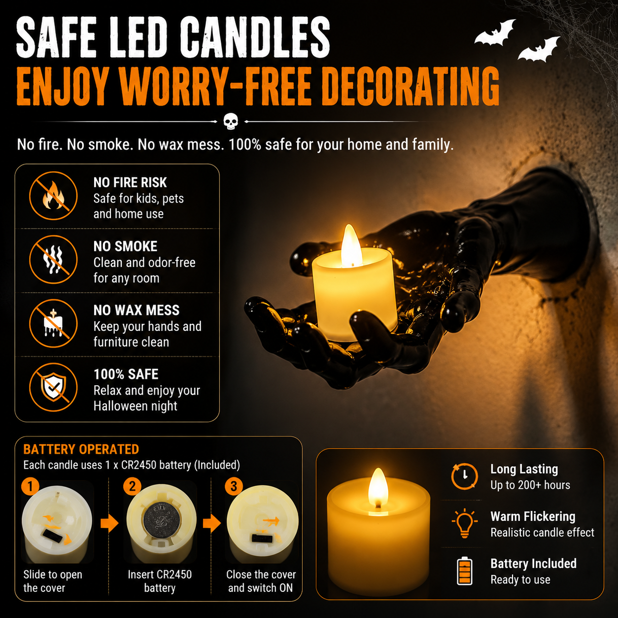 Easy Installation Ghost Hand Decor