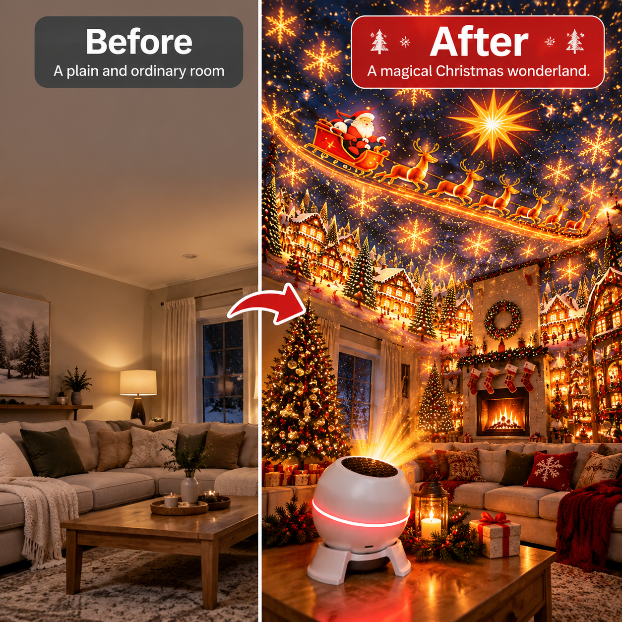 Easy Christmas Projection Night Light setup