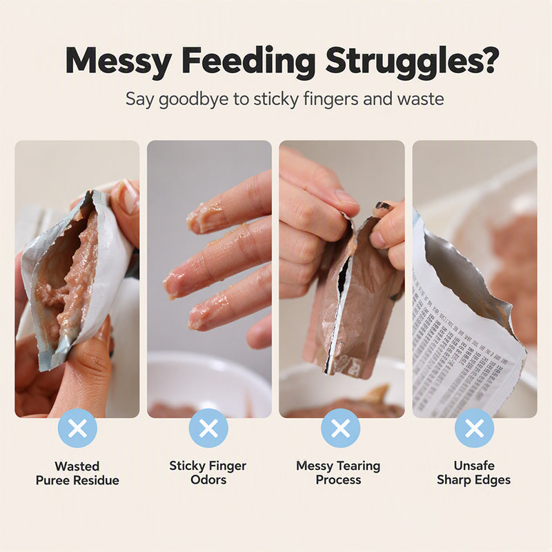 Problems caused by feeding puree pet treats by hand