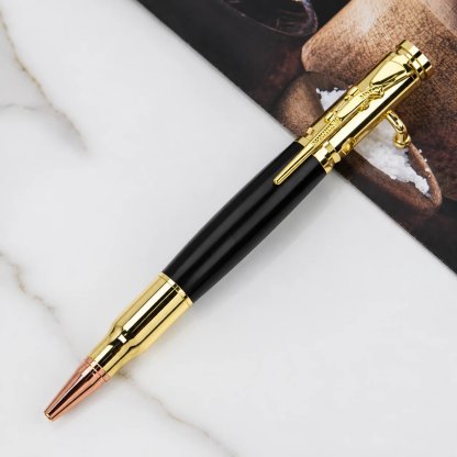 🔥HOT SALE🔥Handcrafted Bolt Action Bullet Pen with Solid Wood & Authentic Shell Casing
