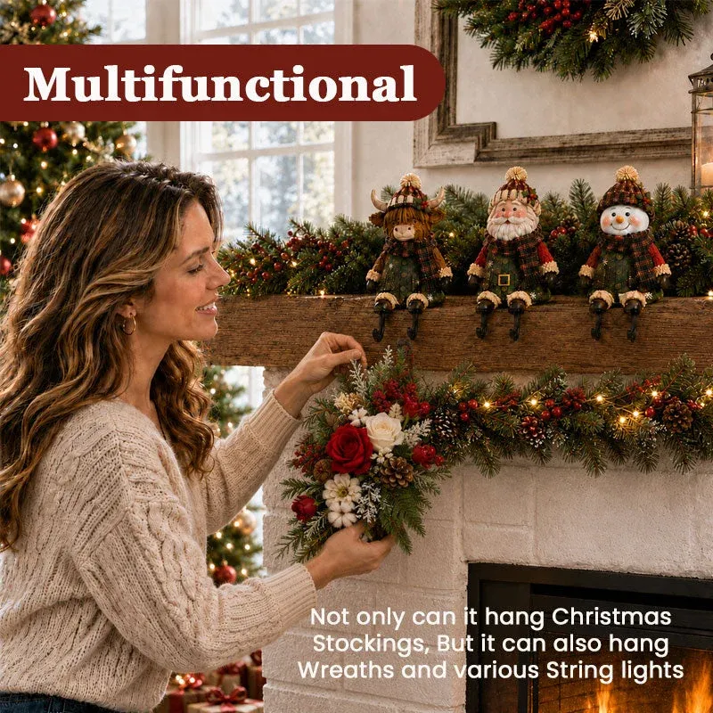 Christmas shelf sitter decor displayed throughout winter