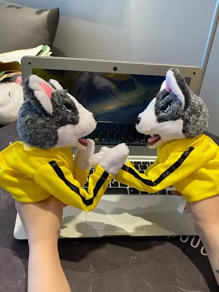 Jacob's buyer photo of husky puppet