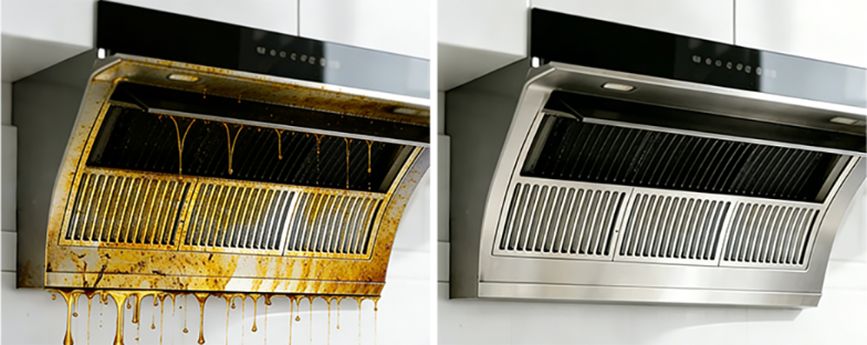 Before and after grill cleaner result image two