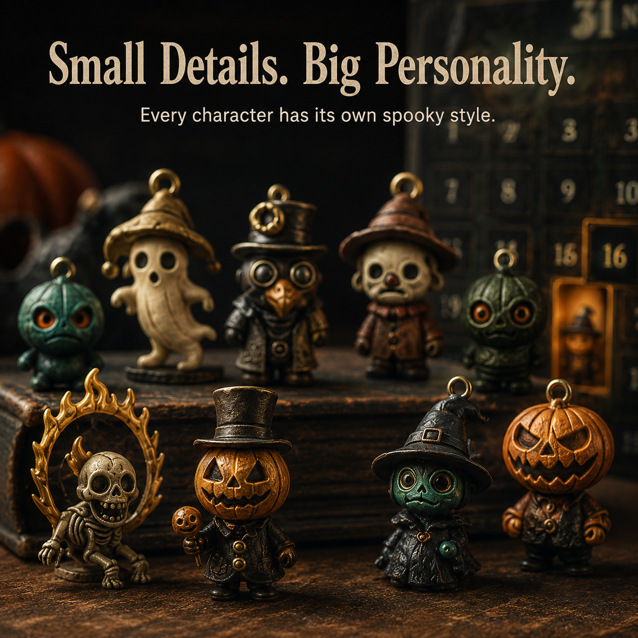 Unboxing daily halloween figures from advent calendar windows