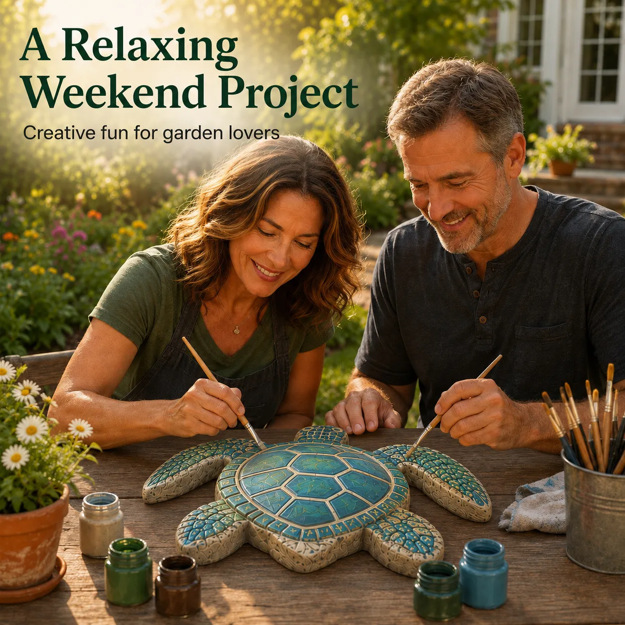 Family enjoyed DIY concrete ocean animal casting activity