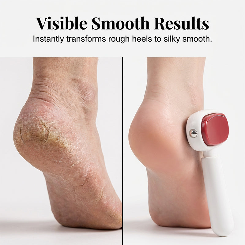 Foot file before and after rough heel smoothing