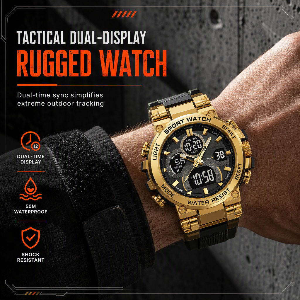 Tactical dual display rugged watch overview