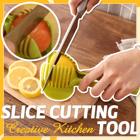 Animated demonstration of kitchen slicing guide