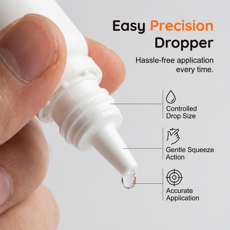 Pet eye wash drops with precision dropper applicator