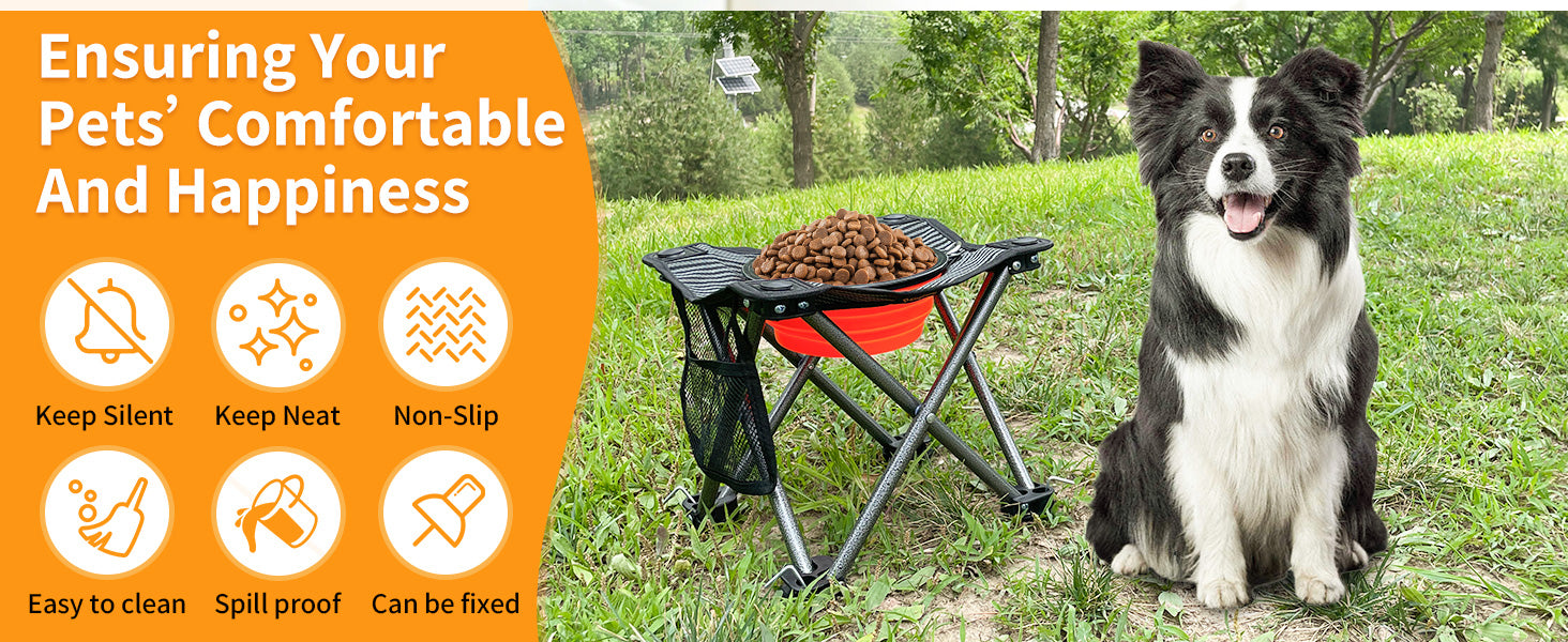 KingCamp 4 Height Adjustable Raised Dog Bowl