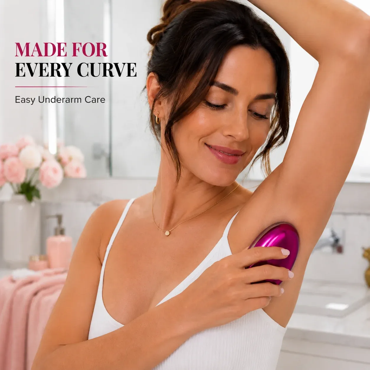 Crystal hair removal tool used on body skin