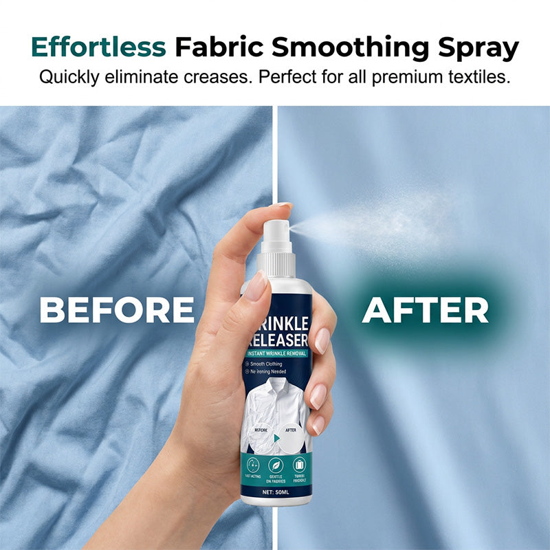 Effortless fabric smoothing spray removing stubborn creases