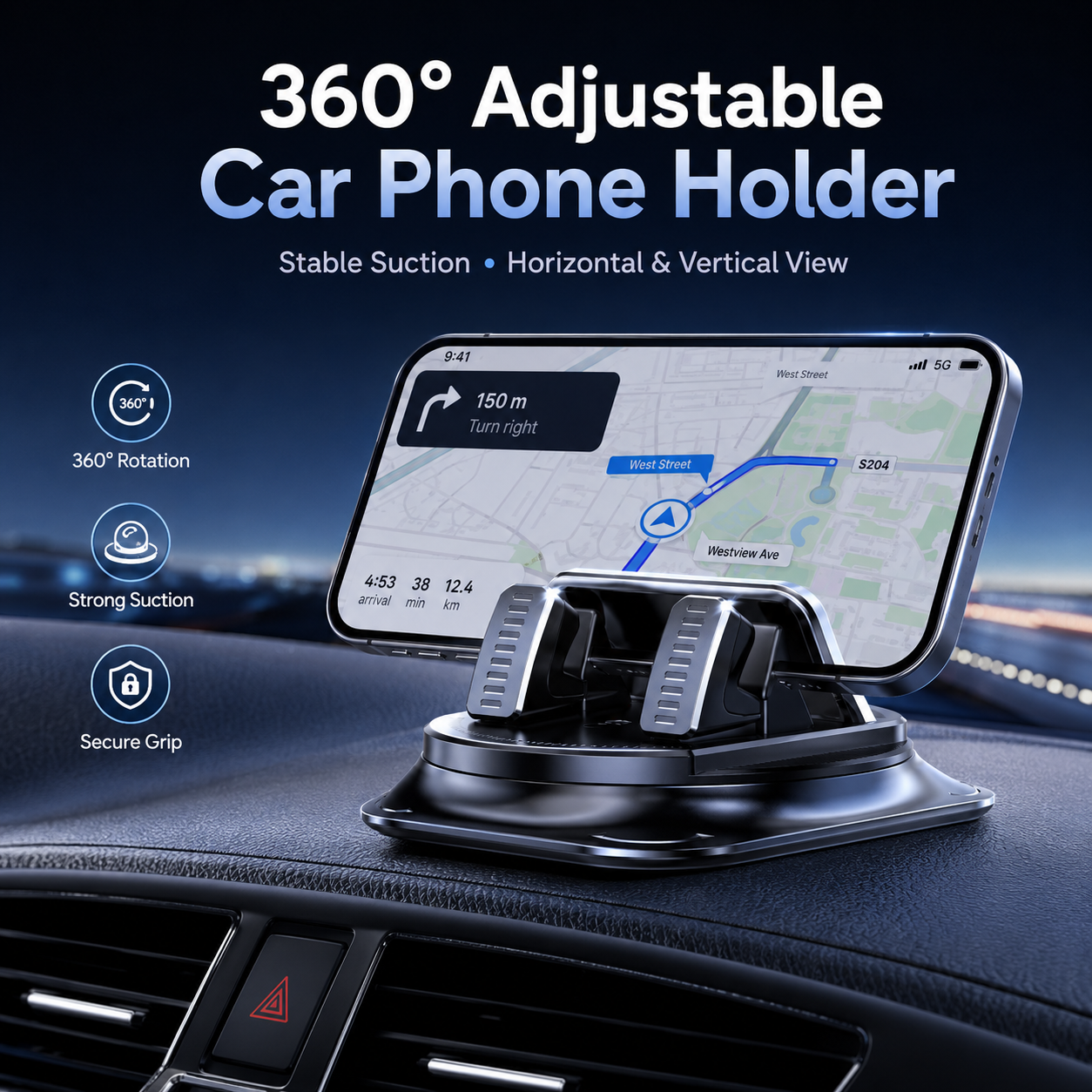 Clean dashboard before installing car phone holder