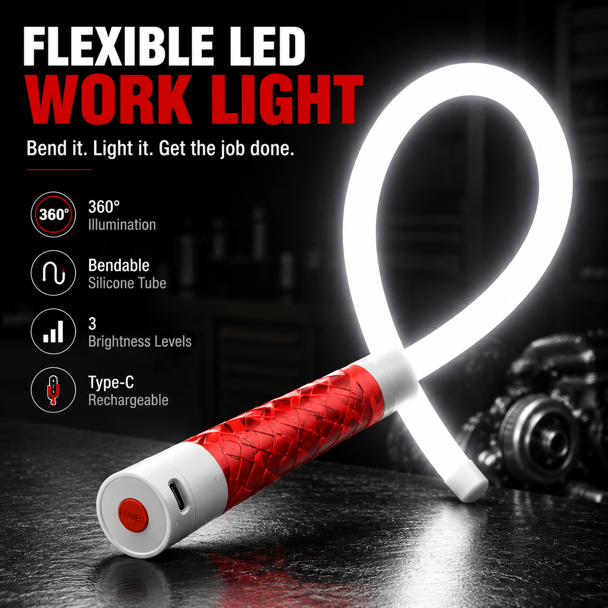 LED work light for repair and maintenance