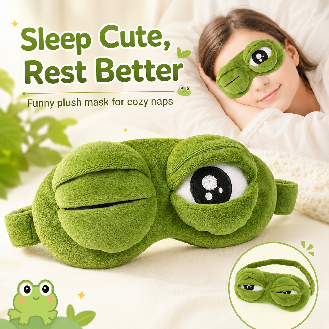 Cute frog sleep mask gift idea