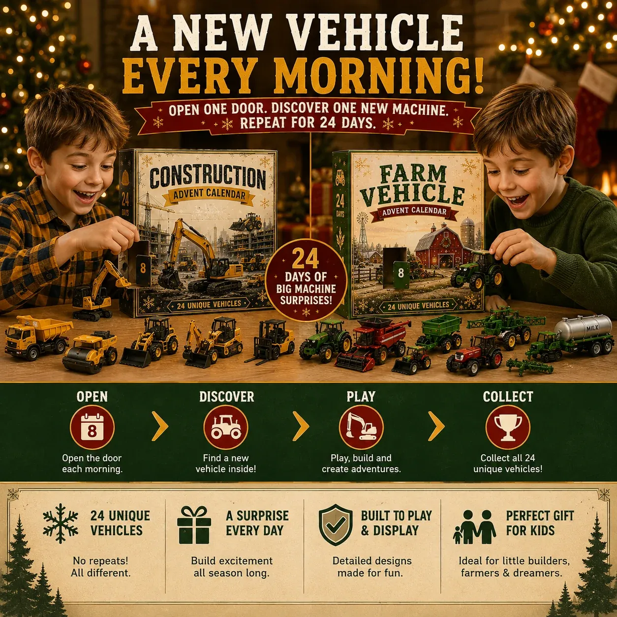 24 daily vehicle surprises Christmas countdown calendar