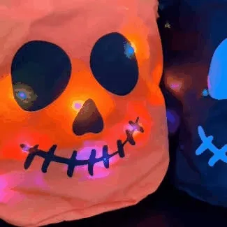 Glow-in-the-dark Halloween candy basket animation
