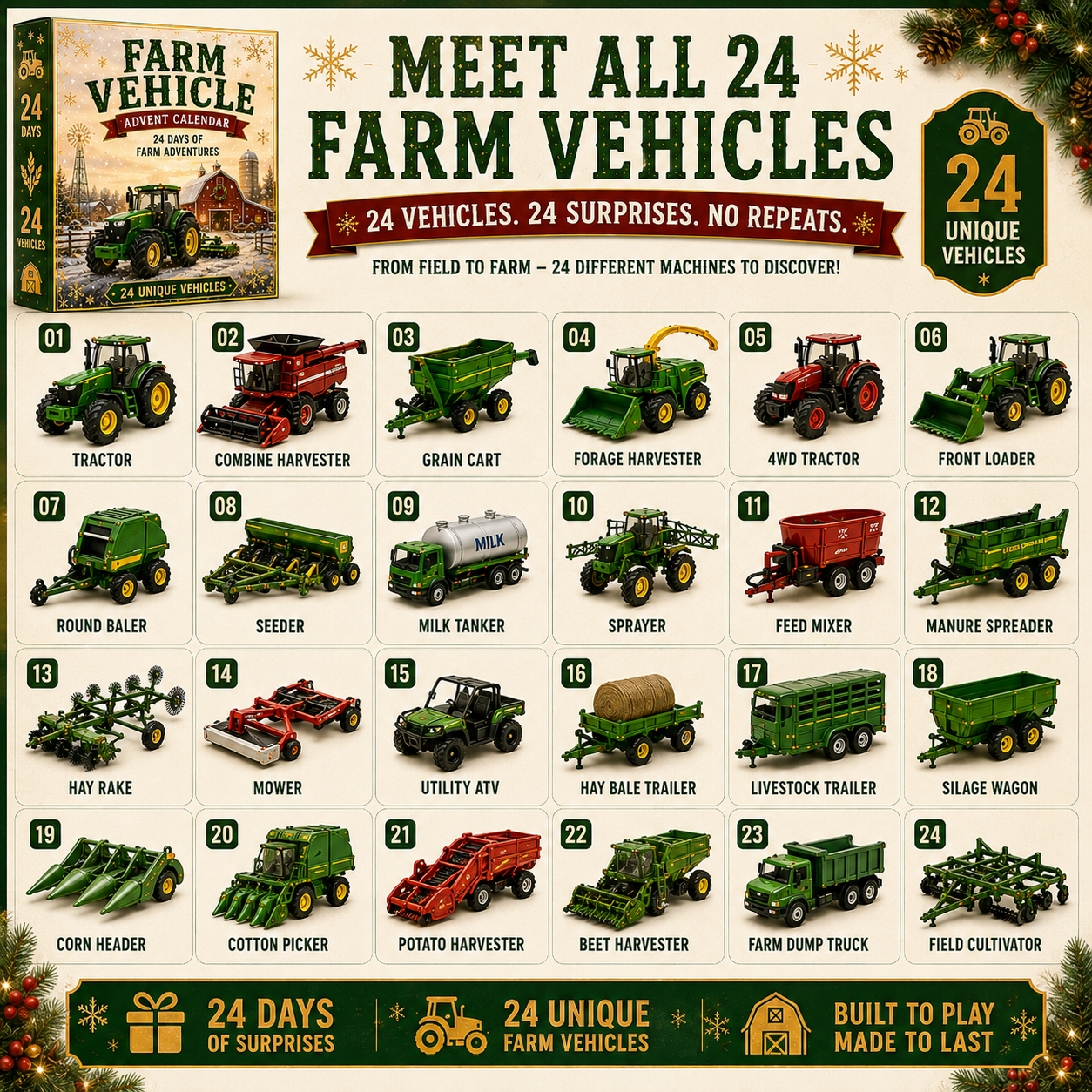 Farm Vehicle Advent Calendar