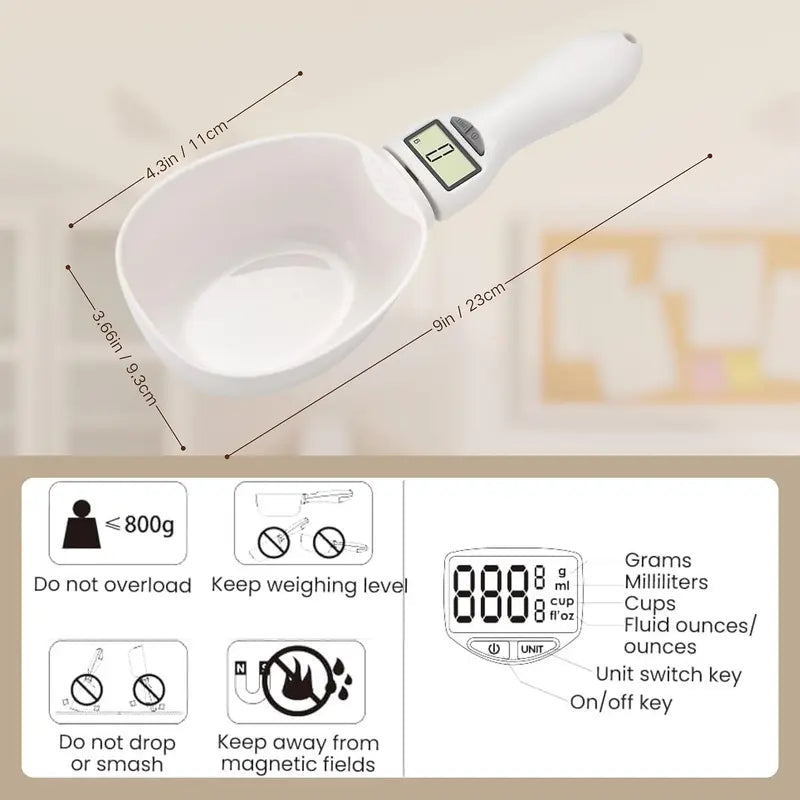 Digital measuring spoon with multiple measurement units