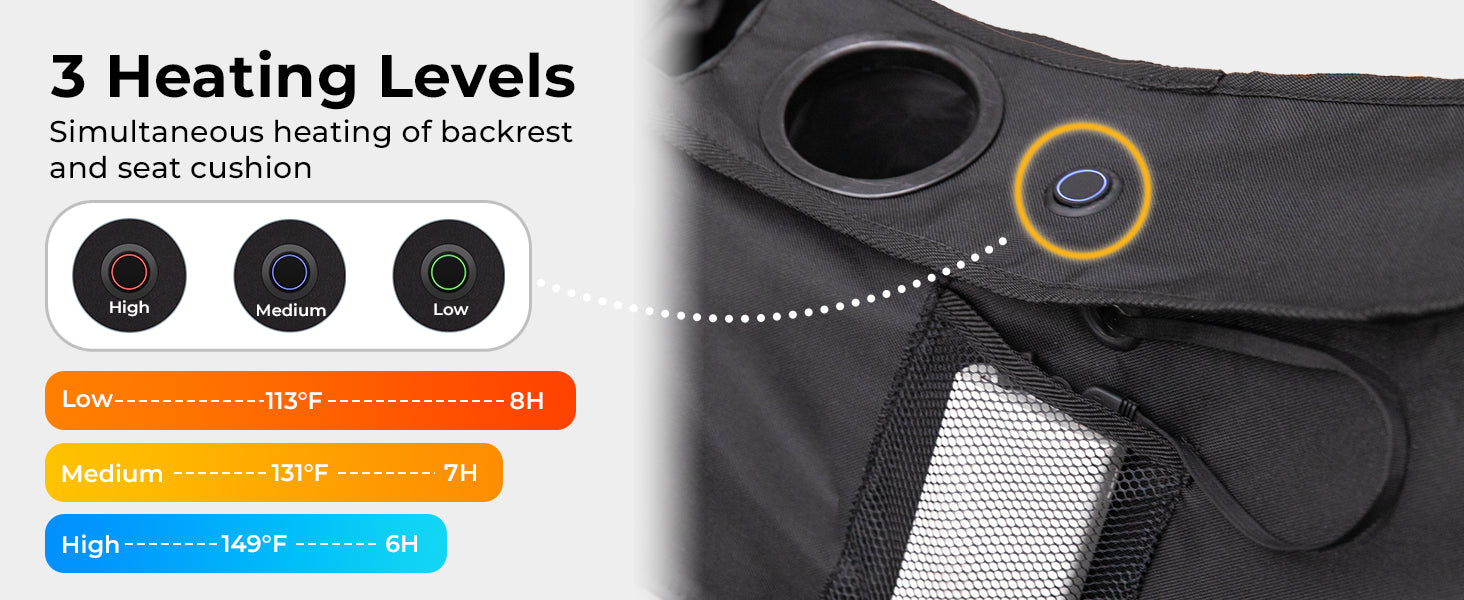 KingCamp CANNA C10 PLUS Heated Camping Chair