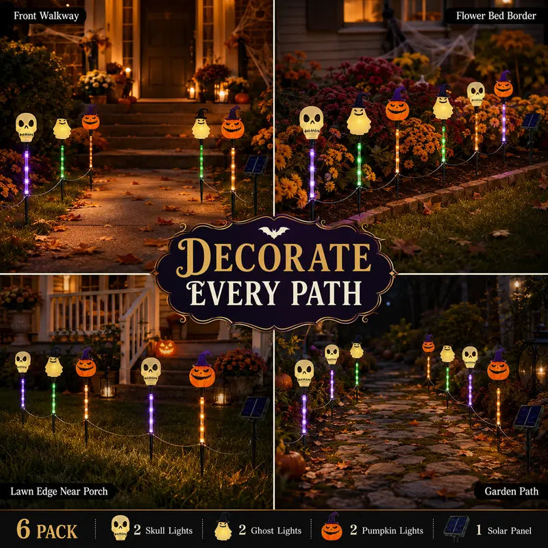 Pumpkin Ghost Skull 6PCS pathway display