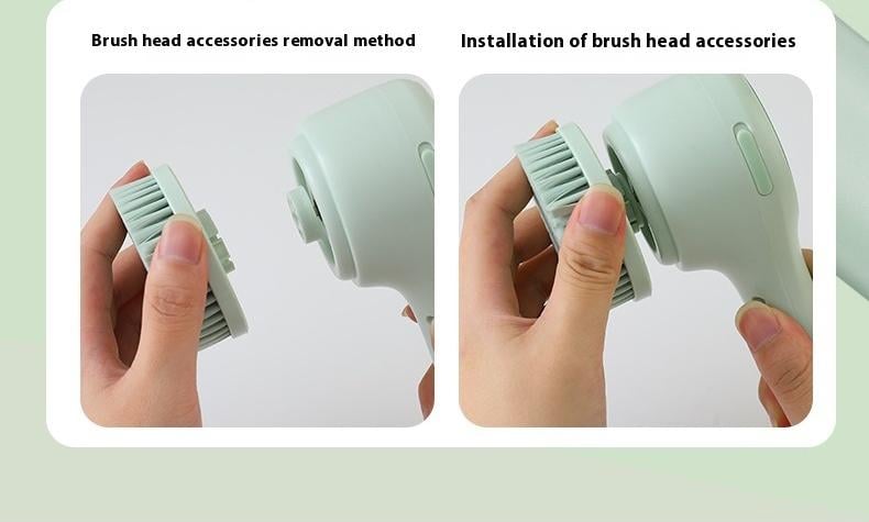 Rechargeable Motorized Electric Shower Back Scrubber - Long Handle IPX Waterproof PVC Spin Bath Brush with 5 Replaceable Heads, 3 Speed Modes, Exfoliating Massager for Adults Sensitive Skin, USB, Full Body (Shoulders, Calves Care, Great Gift Option)