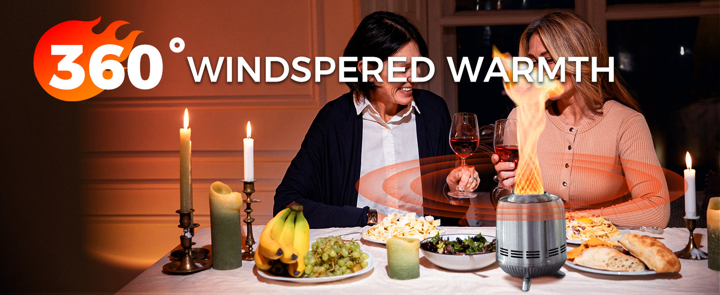 KingCamp Tornado Flame Smokeless Tabletop Fire Pit with Stand