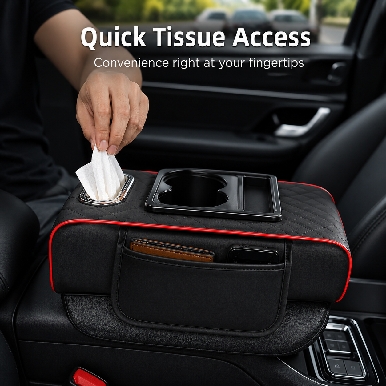 Raised armrest support for comfortable driving