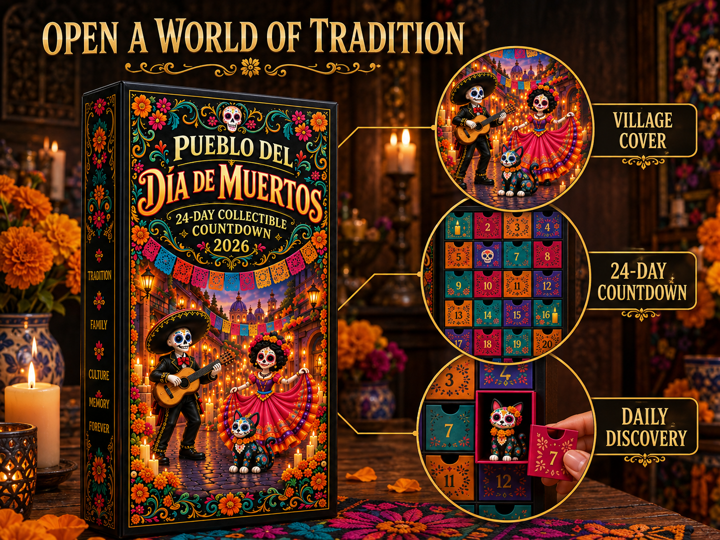 Día de los Muertos advent calendar heritage village details