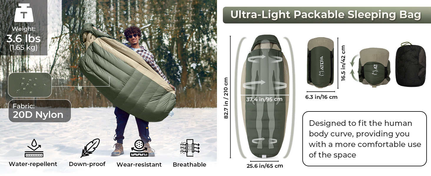 ATEPA PROMOTER 850 Ultra-Light Mummy Sleeping Bag