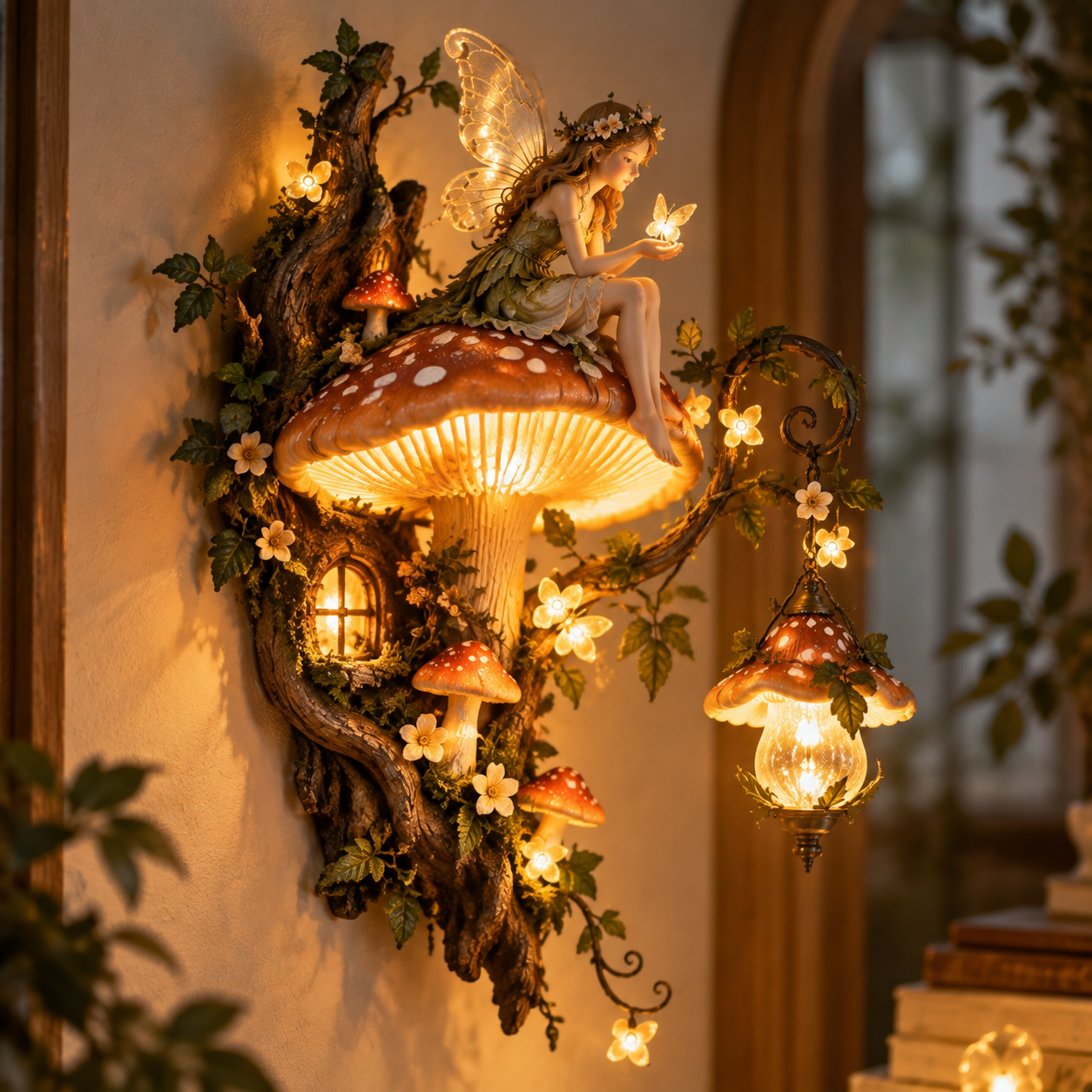 Enchanted Mushroom Fairy Wall Light