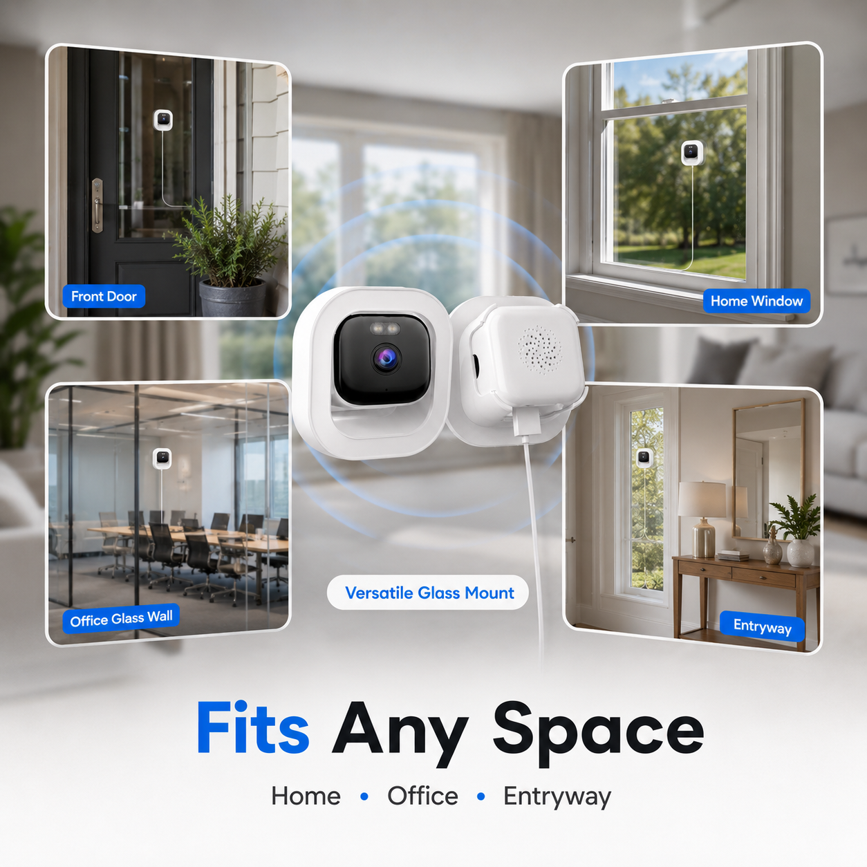 Smart window security camera key features display