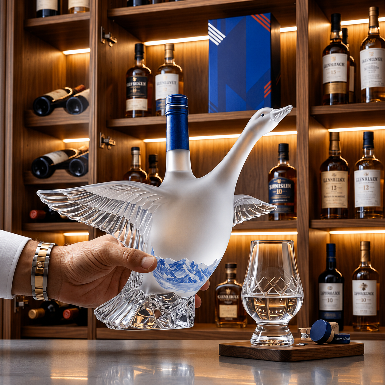 Collector swan bottle with premium gift box
