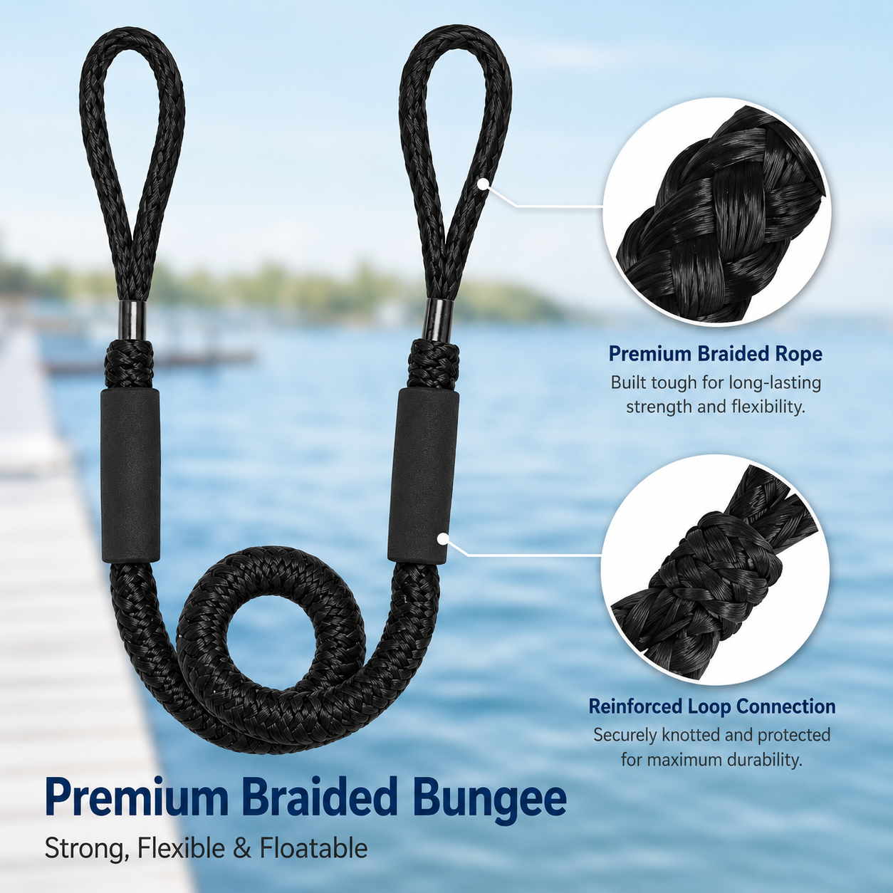 Quick docking with a bungee dock line