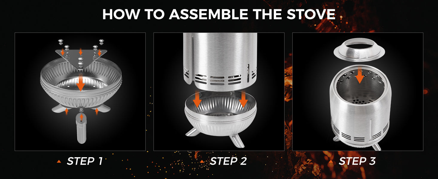 KingCamp Tornado Flame Smokeless Tabletop Fire Pit with Stand