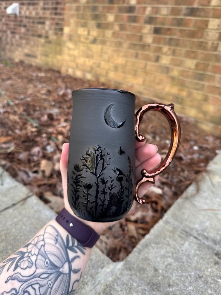PREORDER Black Moon Flower Mug - Etsy