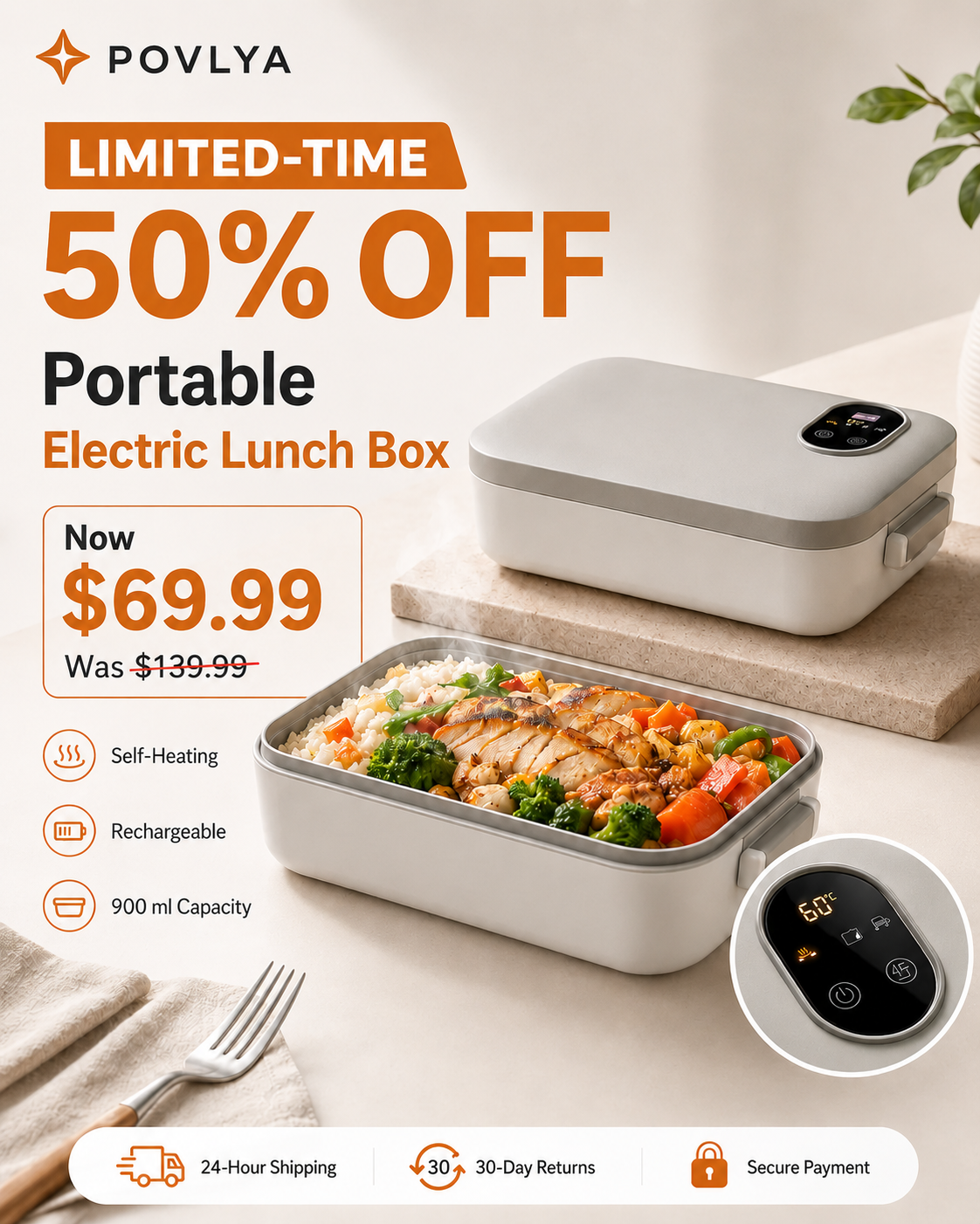 Portable electric lunch box limited time offer main product image