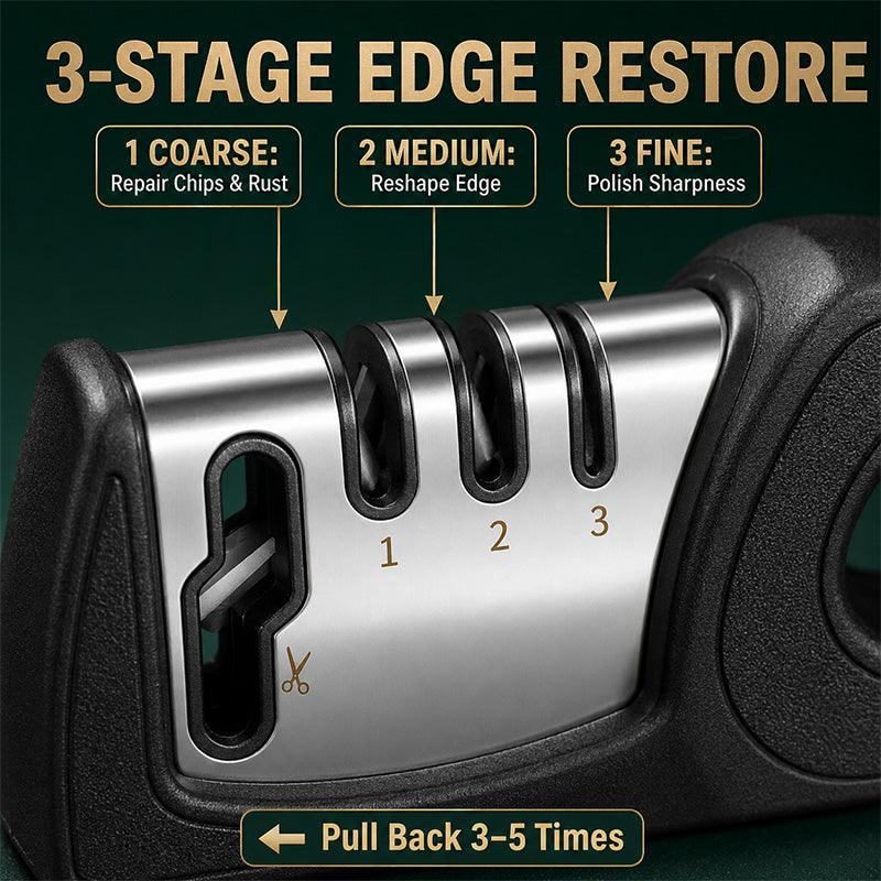 Comfortable grip and non-slip kitchen knife sharpener base