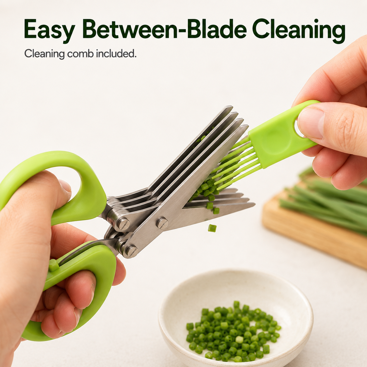 Comfortable green handle design and stainless steel rivet structure