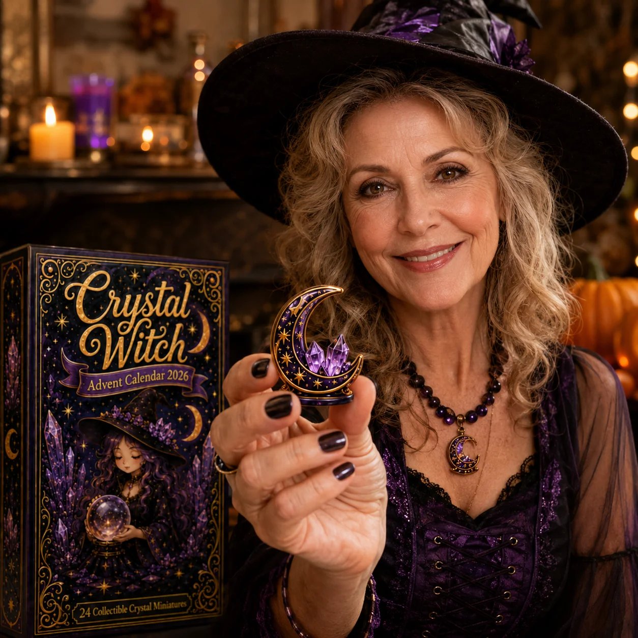 ⏳ Last Day 49% OFF – 🔮 2026 Crystal Witch Advent Calendar | 24 Days of Mystical Miniatures, Crystal-Inspired Surprises & Witchy Fantasy Charm ✨ - 2D Flat Acrylic