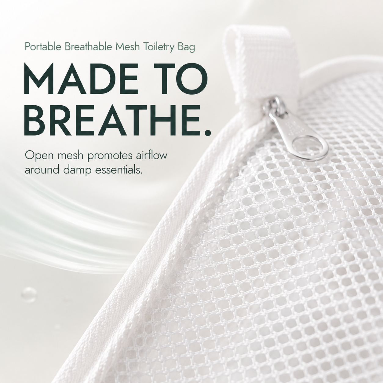 Close-up of breathable quick-dry polyester mesh material