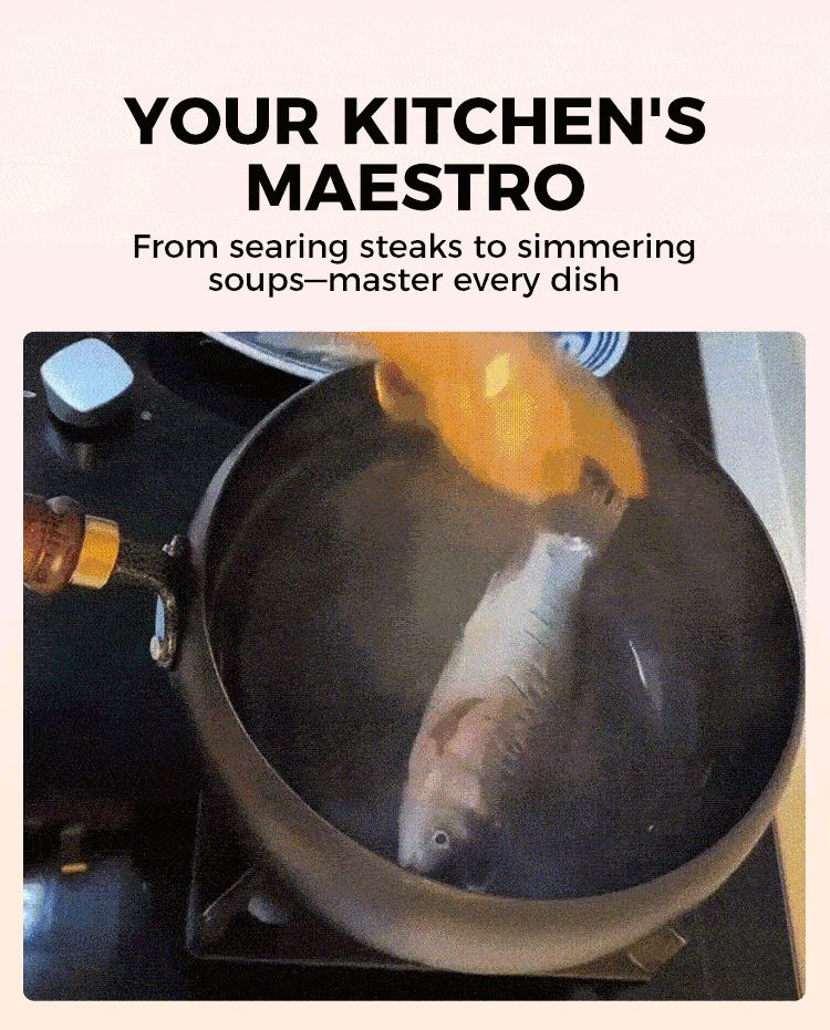 Uncoated iron wok cooking demonstration