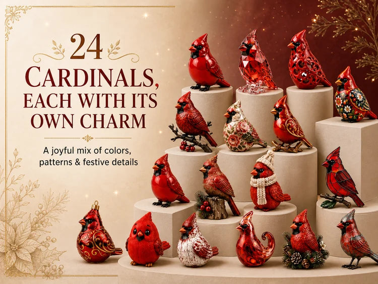 24 unique cardinal Christmas keepsake designs