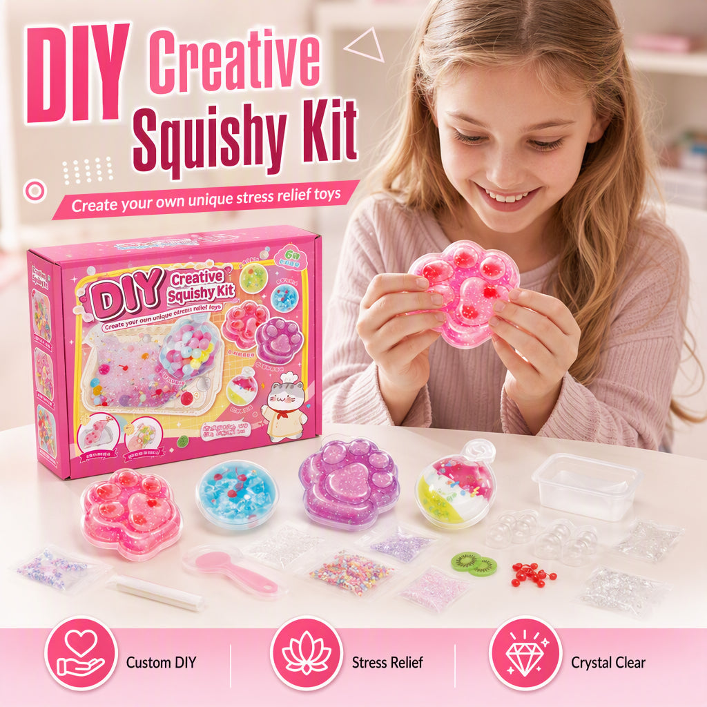 DIY creative crystal squishy toy kit overview